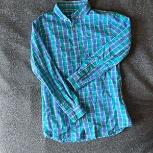 Vineyard Vines Boys Plaid Button-Down Shirt in Blue & Green